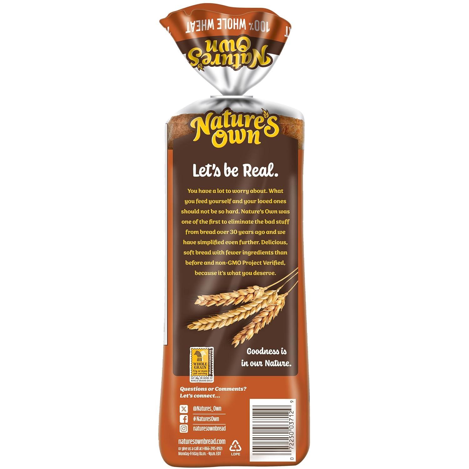 Best Bread – Nature’s Own 100% Whole Wheat Bread, Sliced Non-GMO Review